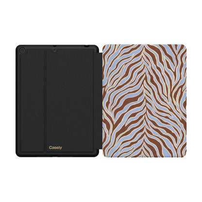 Untamed | Brown & Blue Zebra iPad Case