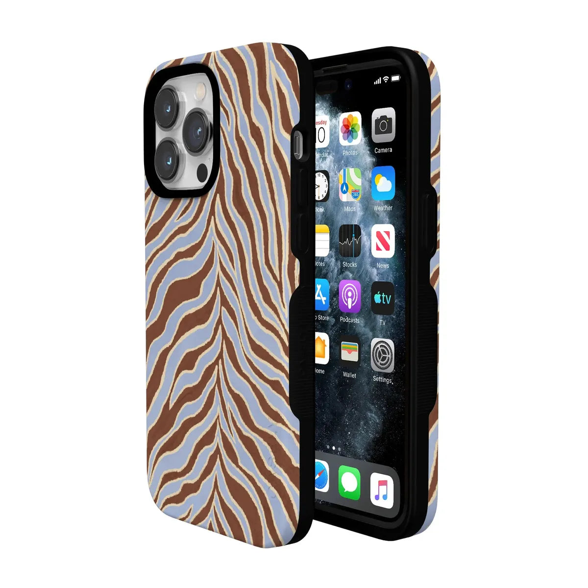 Untamed | Brown & Blue Zebra Case