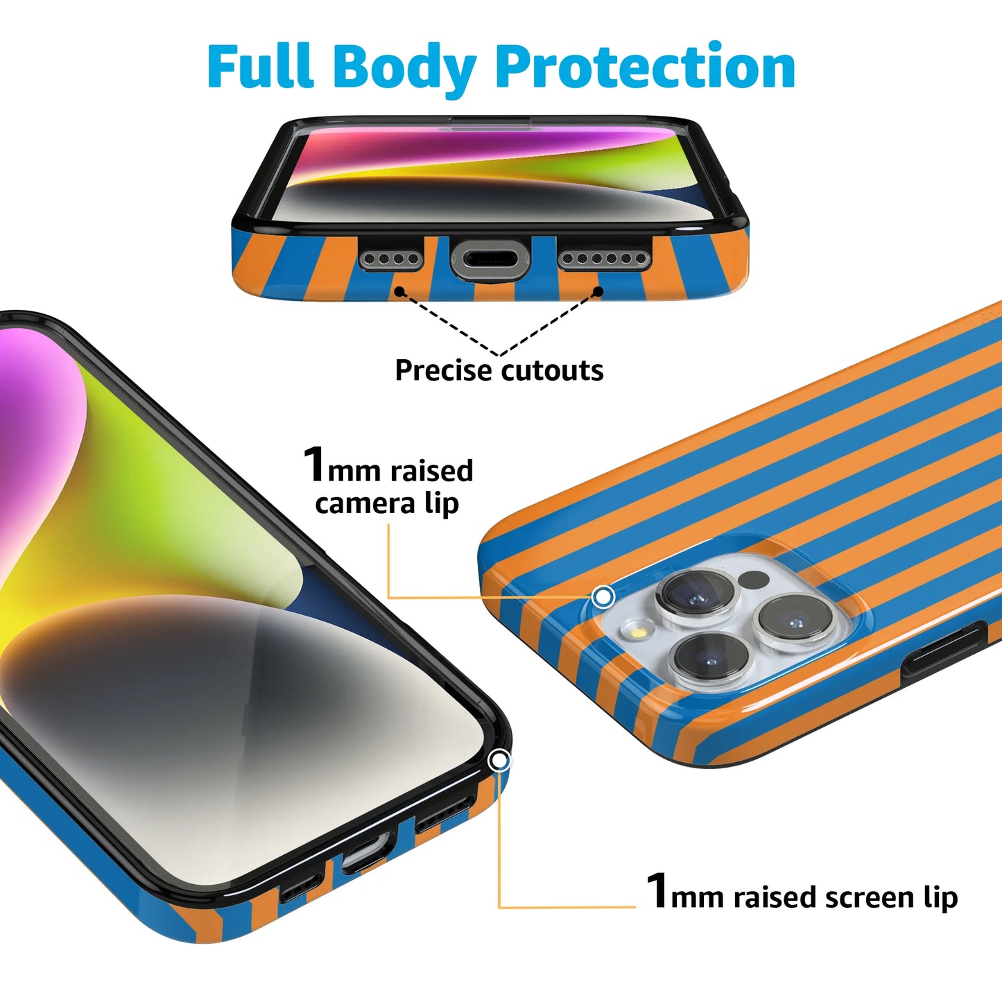 Go New York | Blue & Orange Stripes Case