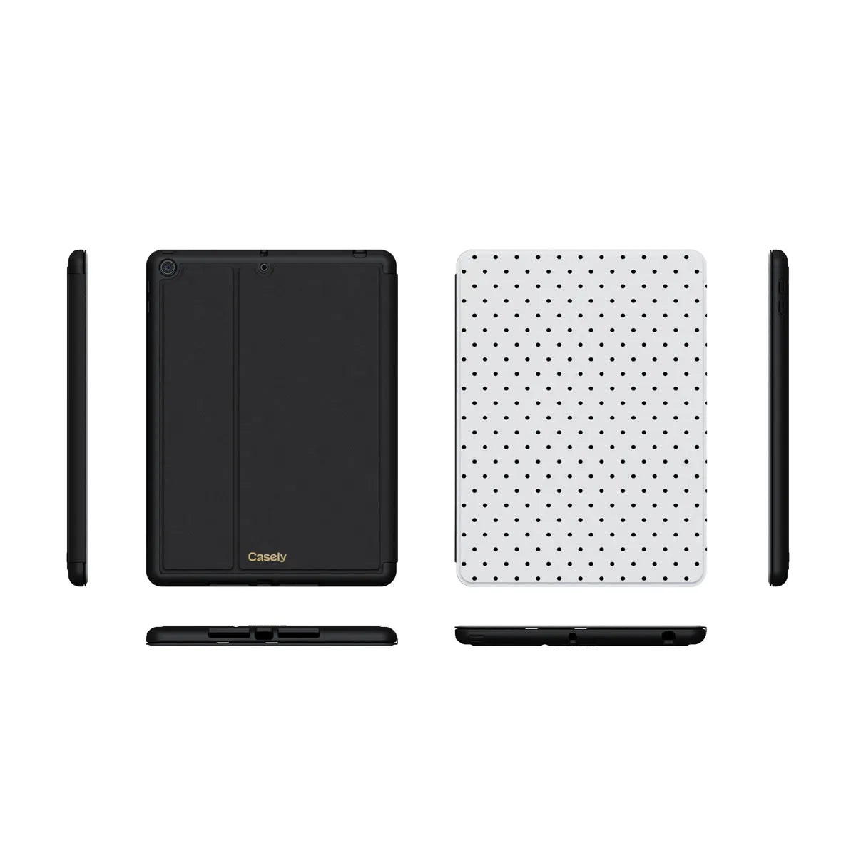 On the Dot | Black Polka Dot iPad Case