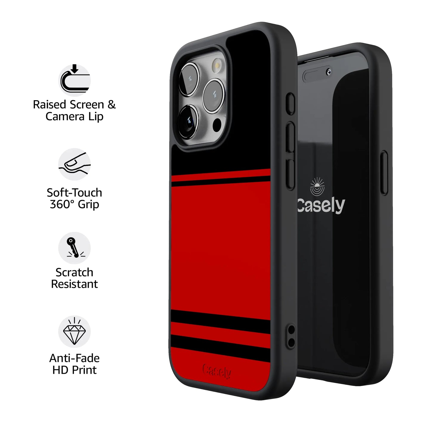 Storm Warning | Black & Red Stripes Case
