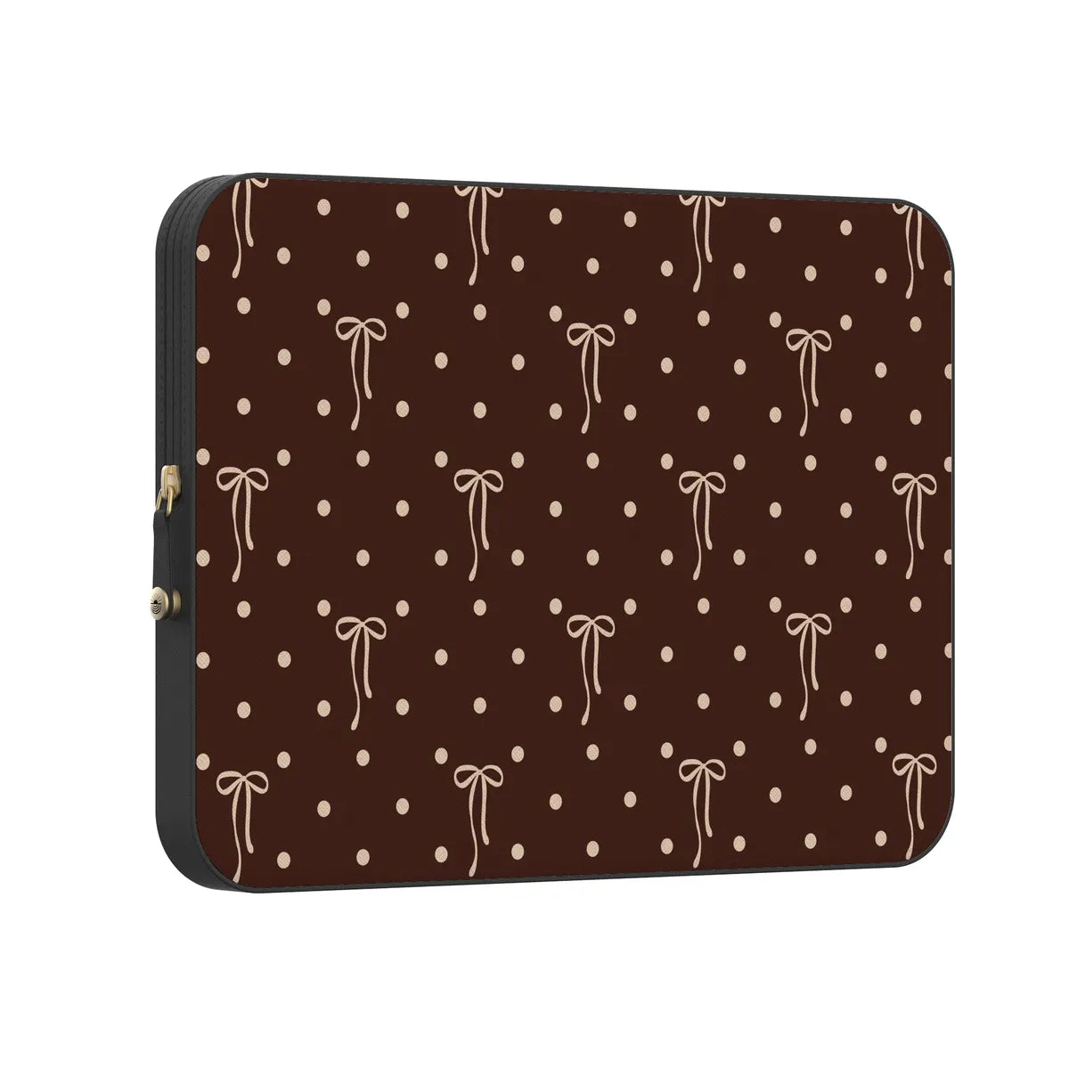 Teddy Bows | Brown Polka Dot Laptop Case