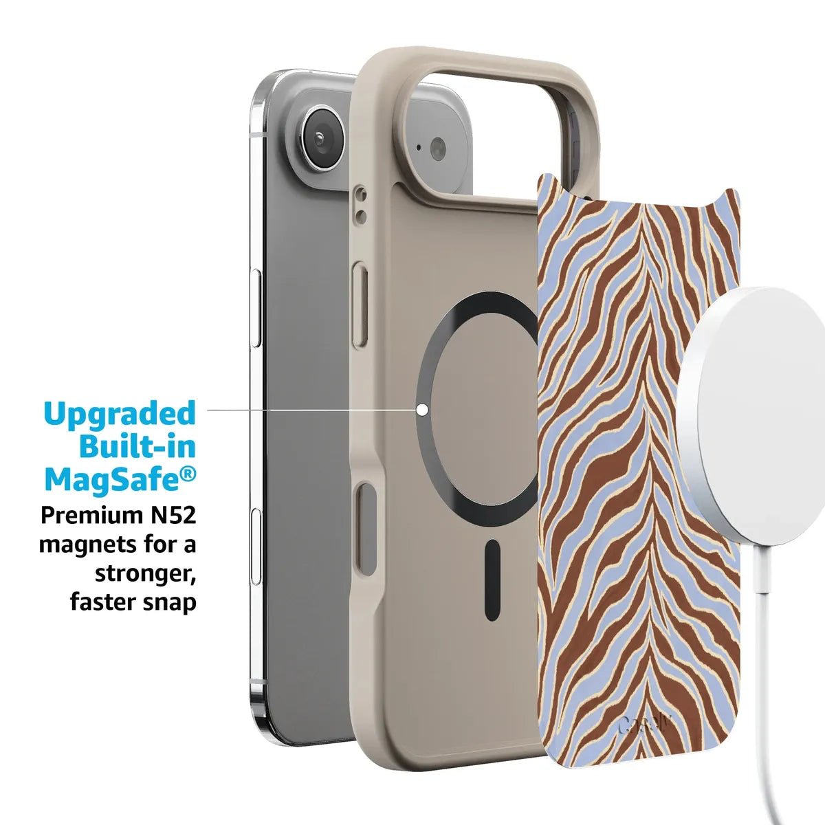 Untamed | Brown & Blue Zebra Case