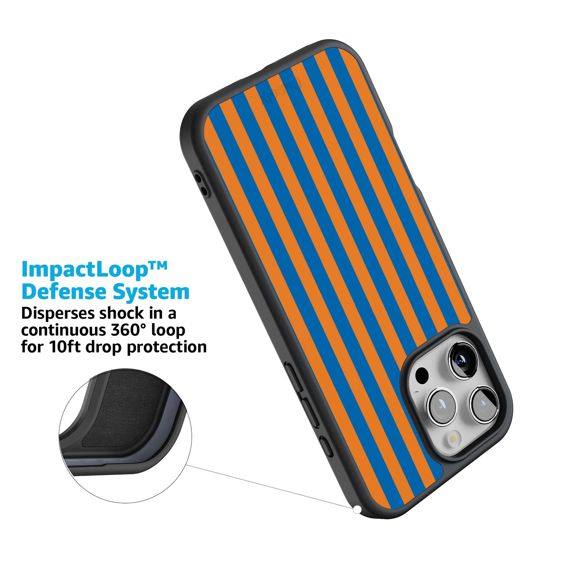Go New York | Blue & Orange Stripes Case