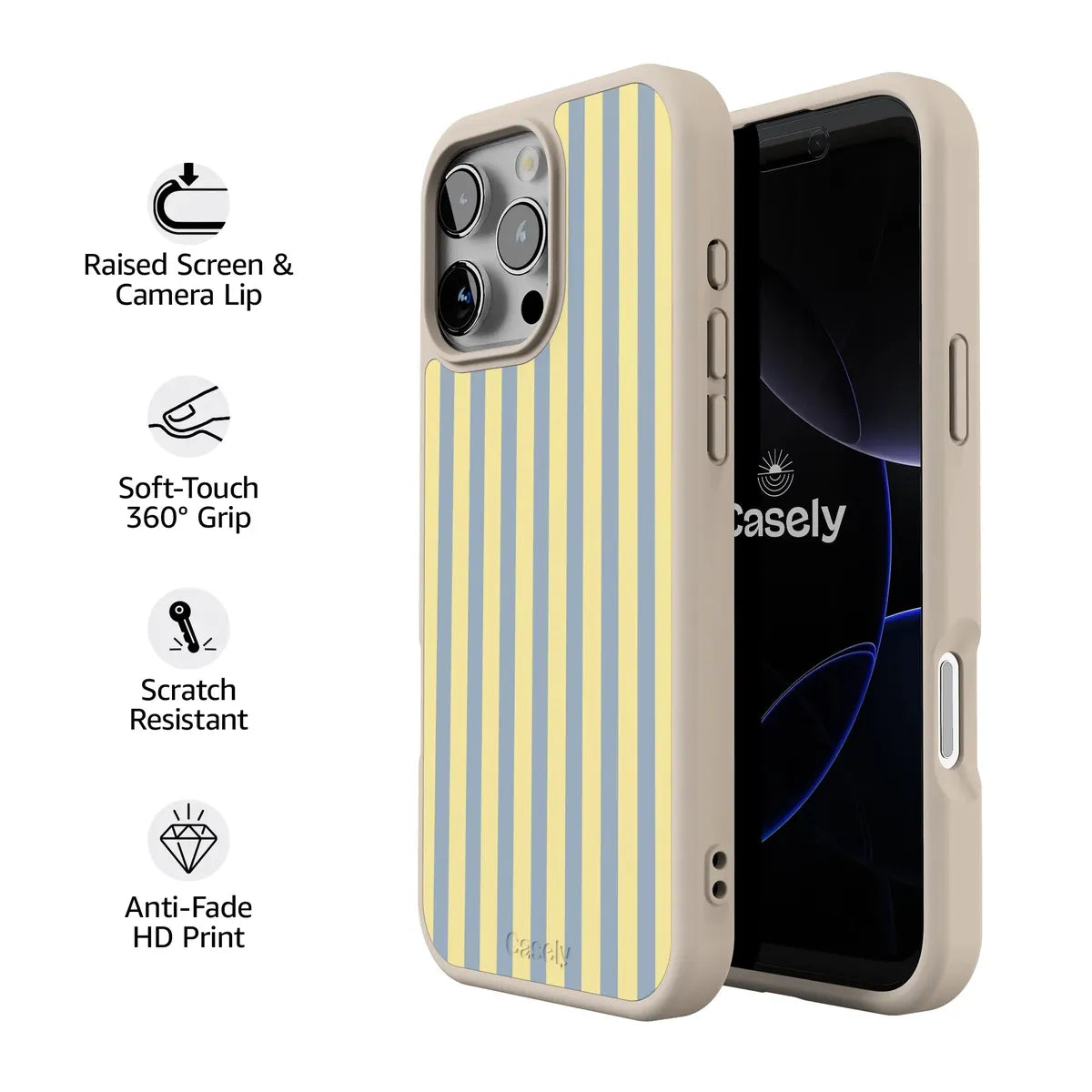 Coastline Stripes | Blue & Yellow Case