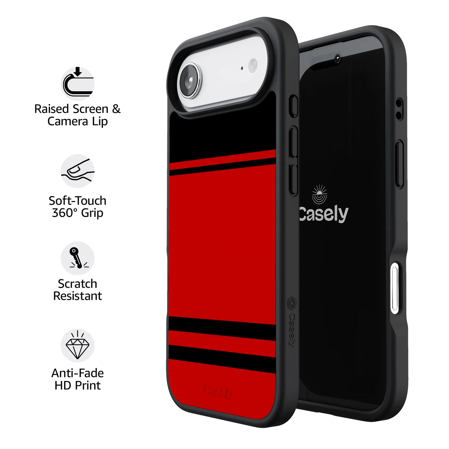 Storm Warning | Black & Red Stripes Case