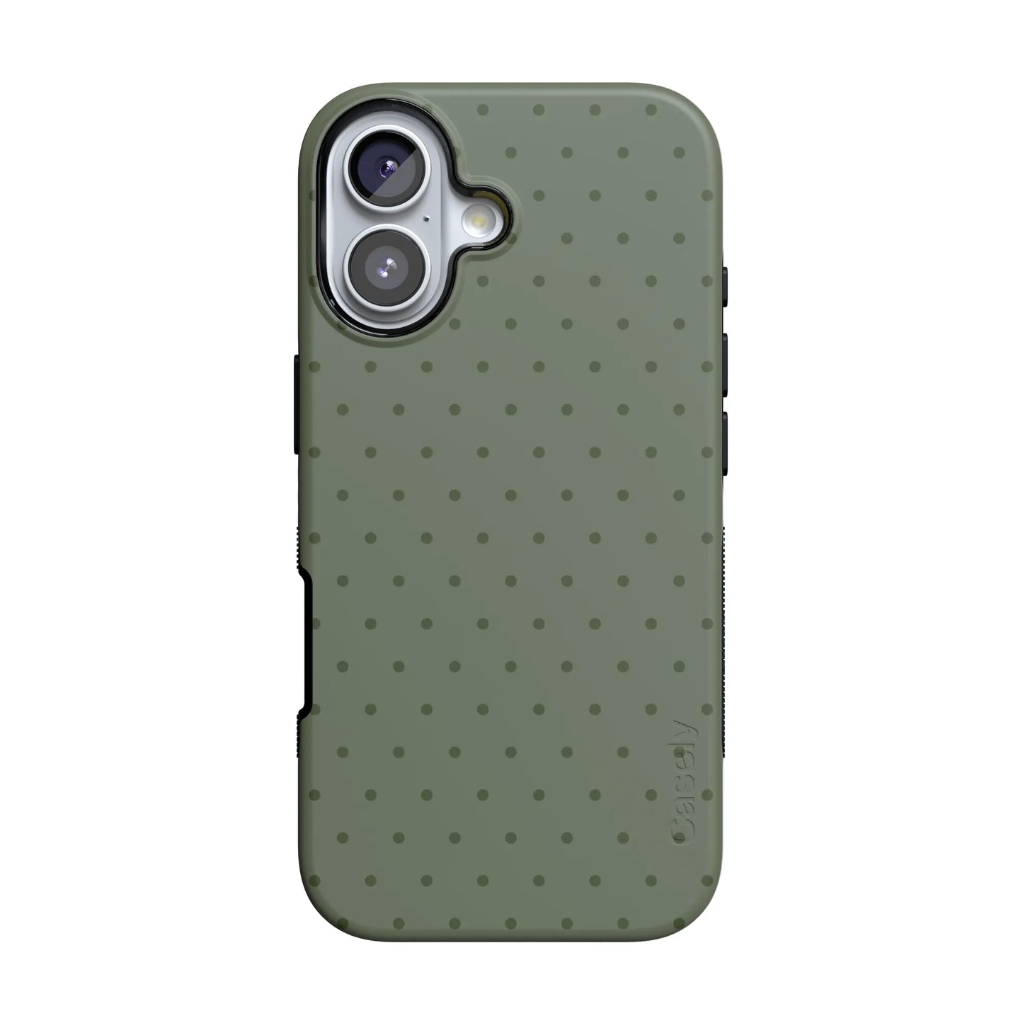 On the Dot | Olive Green Polka Dot Case - iPhone 16