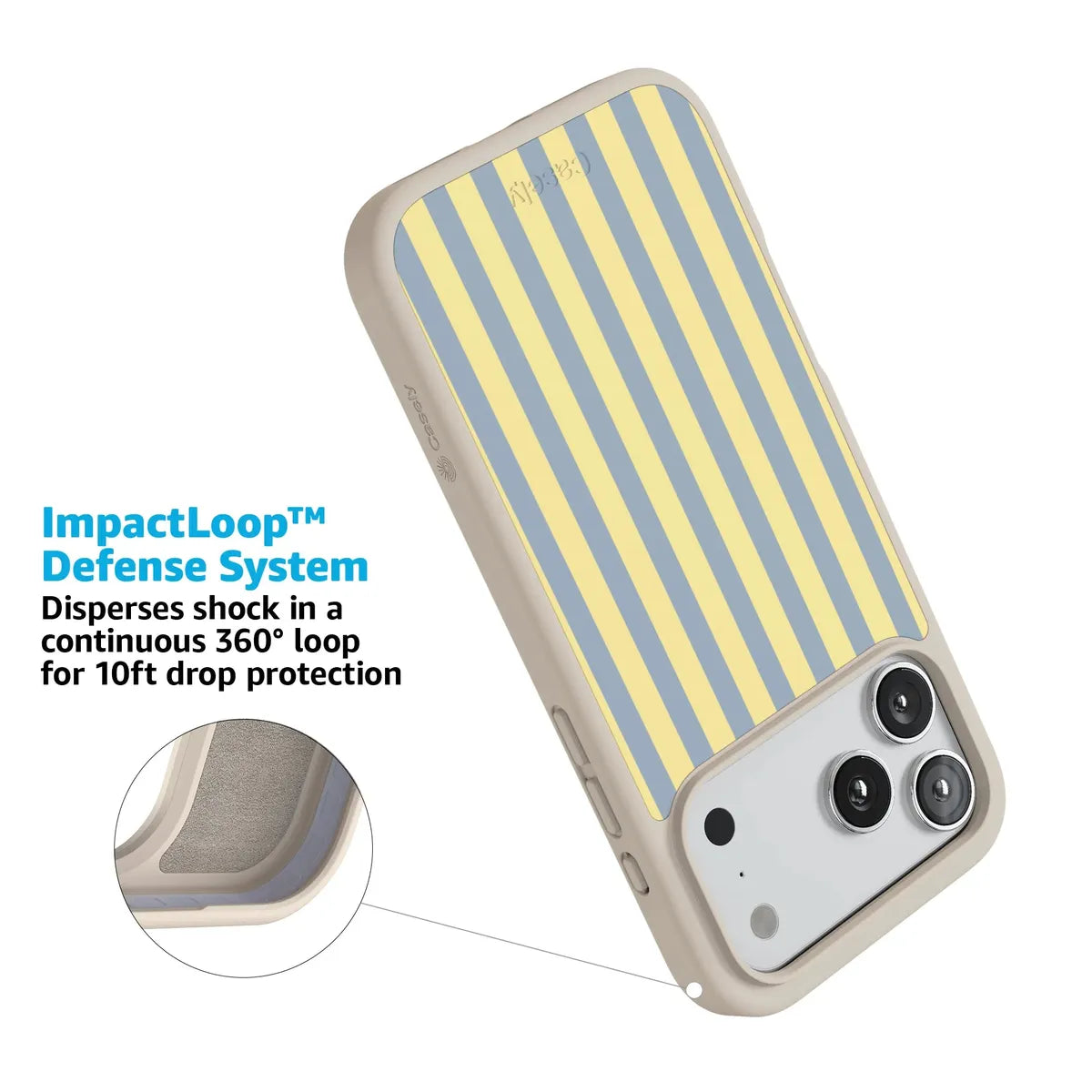 Coastline Stripes | Blue & Yellow Case