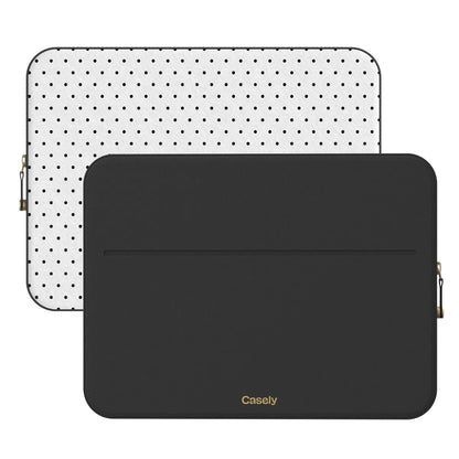 On the Dot | Black Polka Dot Laptop Case