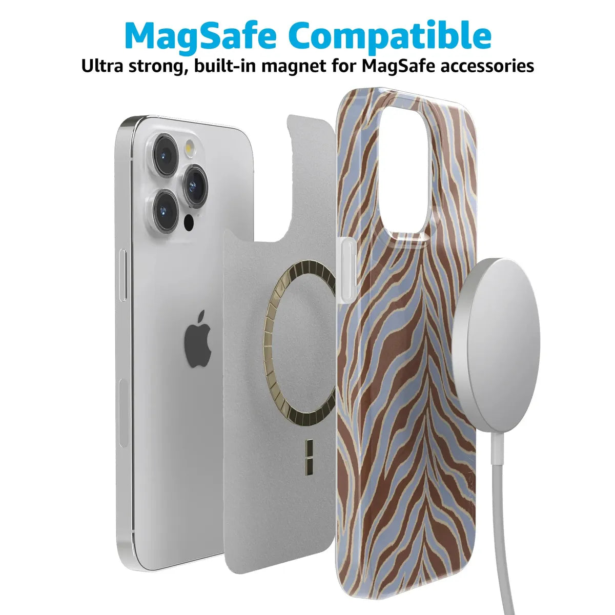 Untamed | Brown & Blue Zebra Case