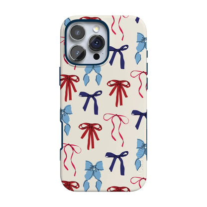 American Girlie | Red White & Blue Bows Case - iPhone 16 Pro
