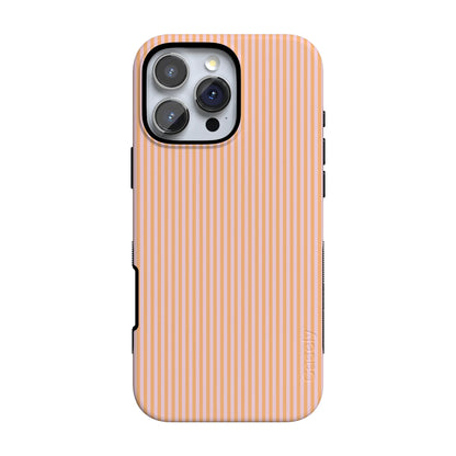 Stripes and the City | Orange & Pink Pinstripe Case - iPhone 16 Pro