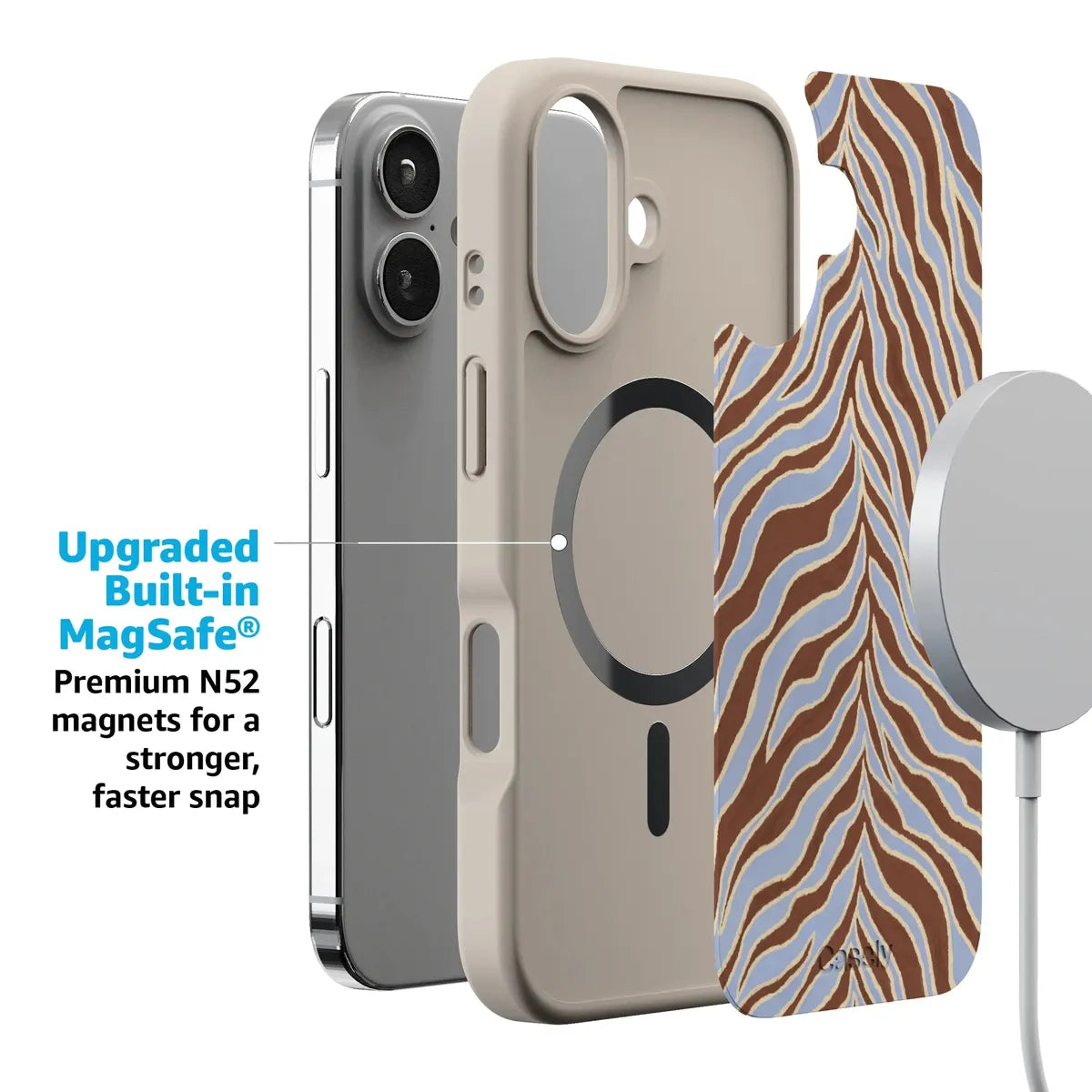 Untamed | Brown & Blue Zebra Case