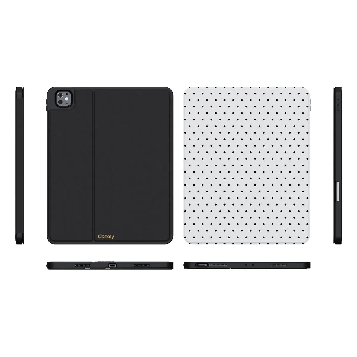 On the Dot | Black Polka Dot iPad Case