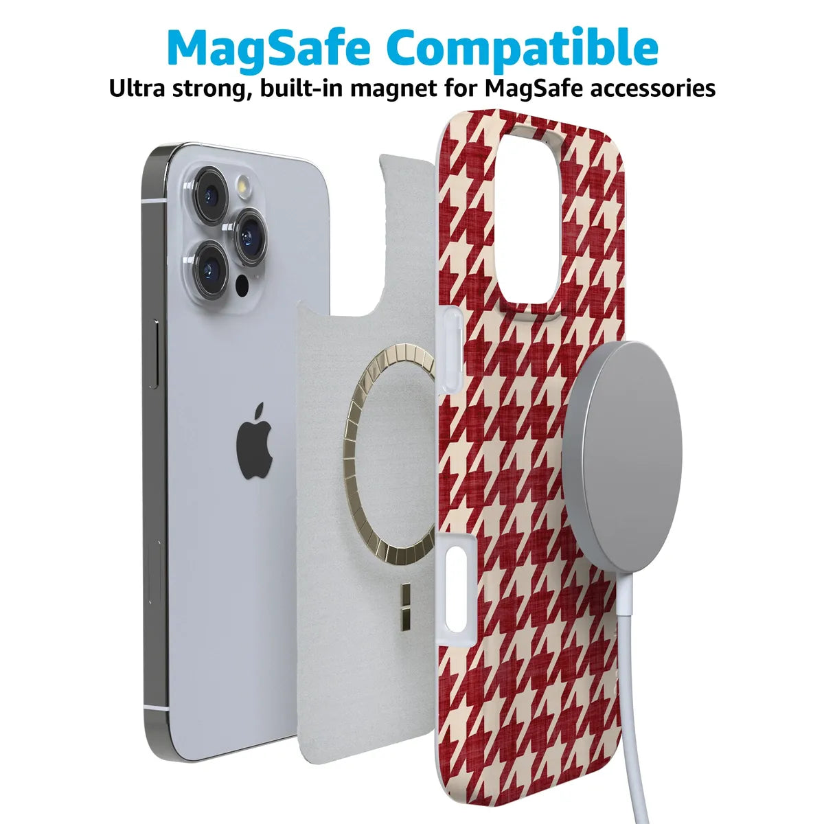 Scarlet Stitch | Red Houndstooth Case