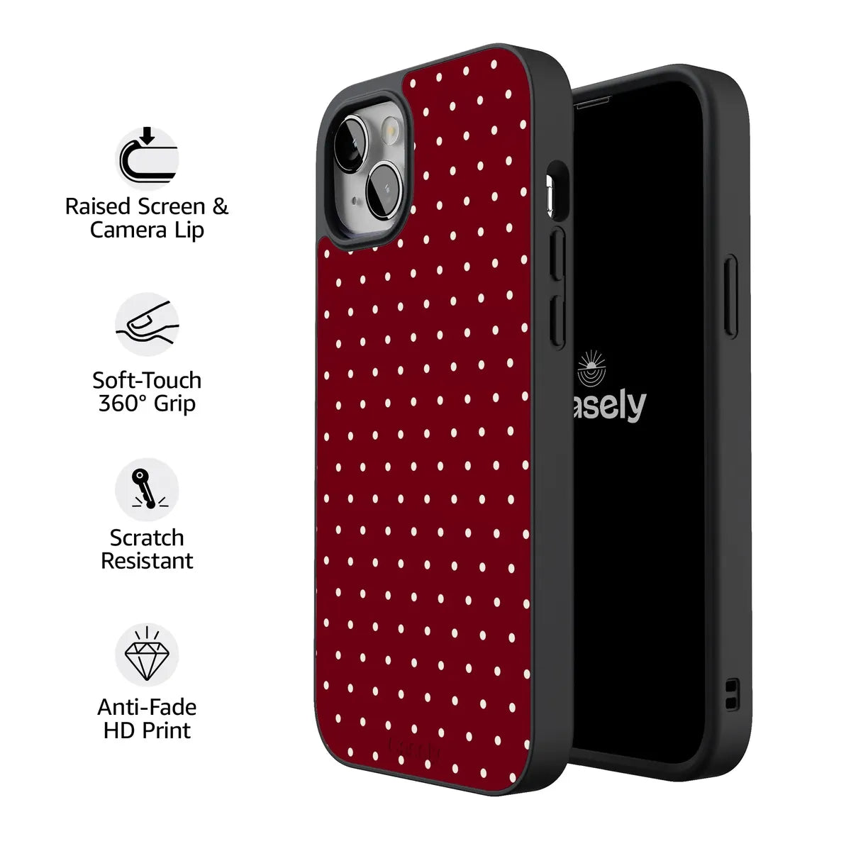 On the Dot | Maroon Polka Dot Case