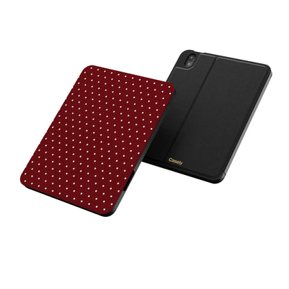 On the Dot | Maroon Polka Dot iPad Case