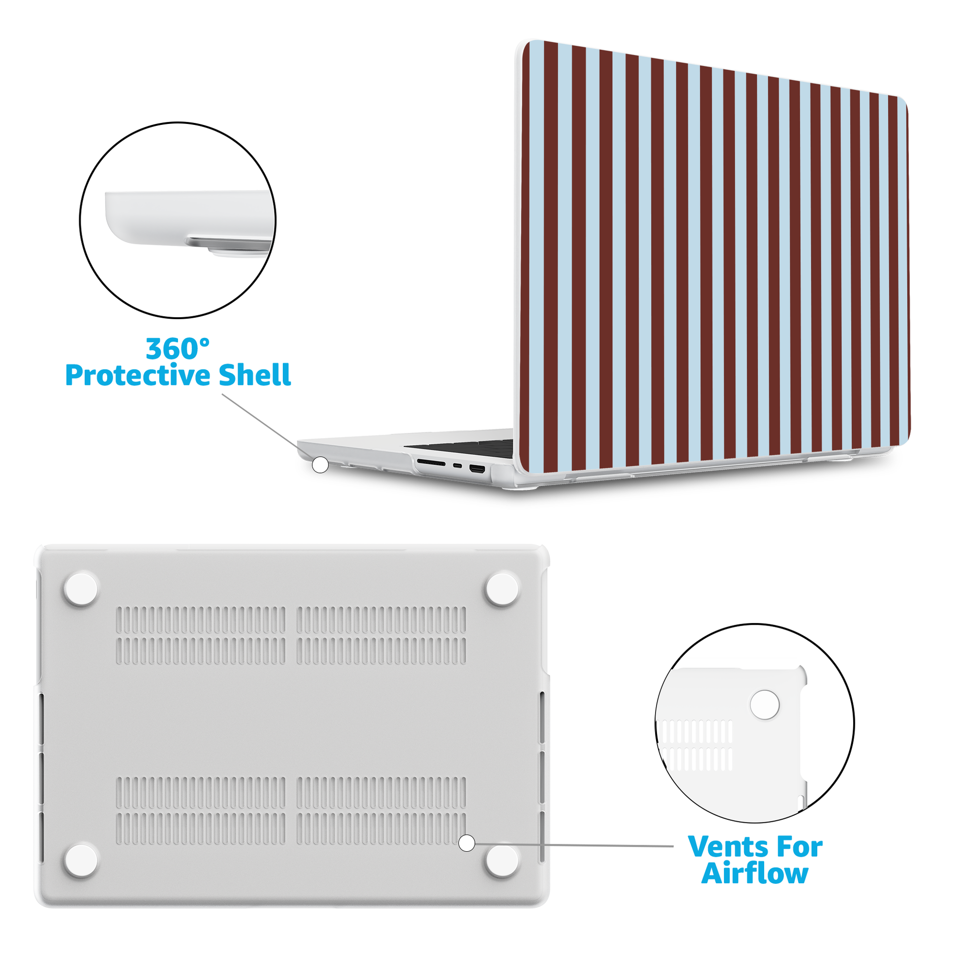 Sunday in Brooklyn | Blue Stripes Laptop Shell