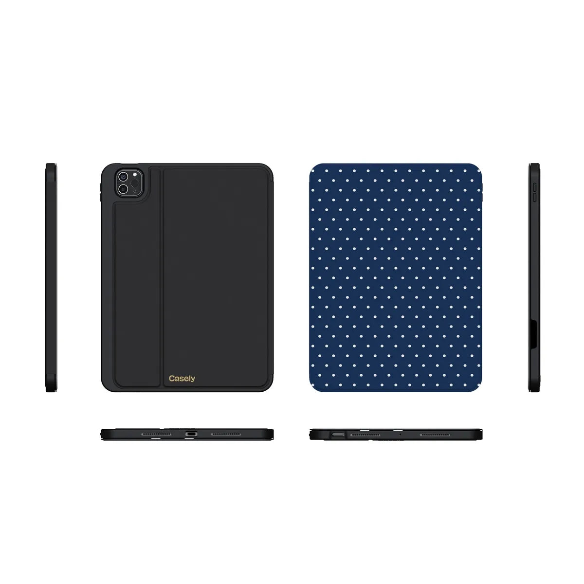 On the Dot | Navy Polka Dot iPad Case
