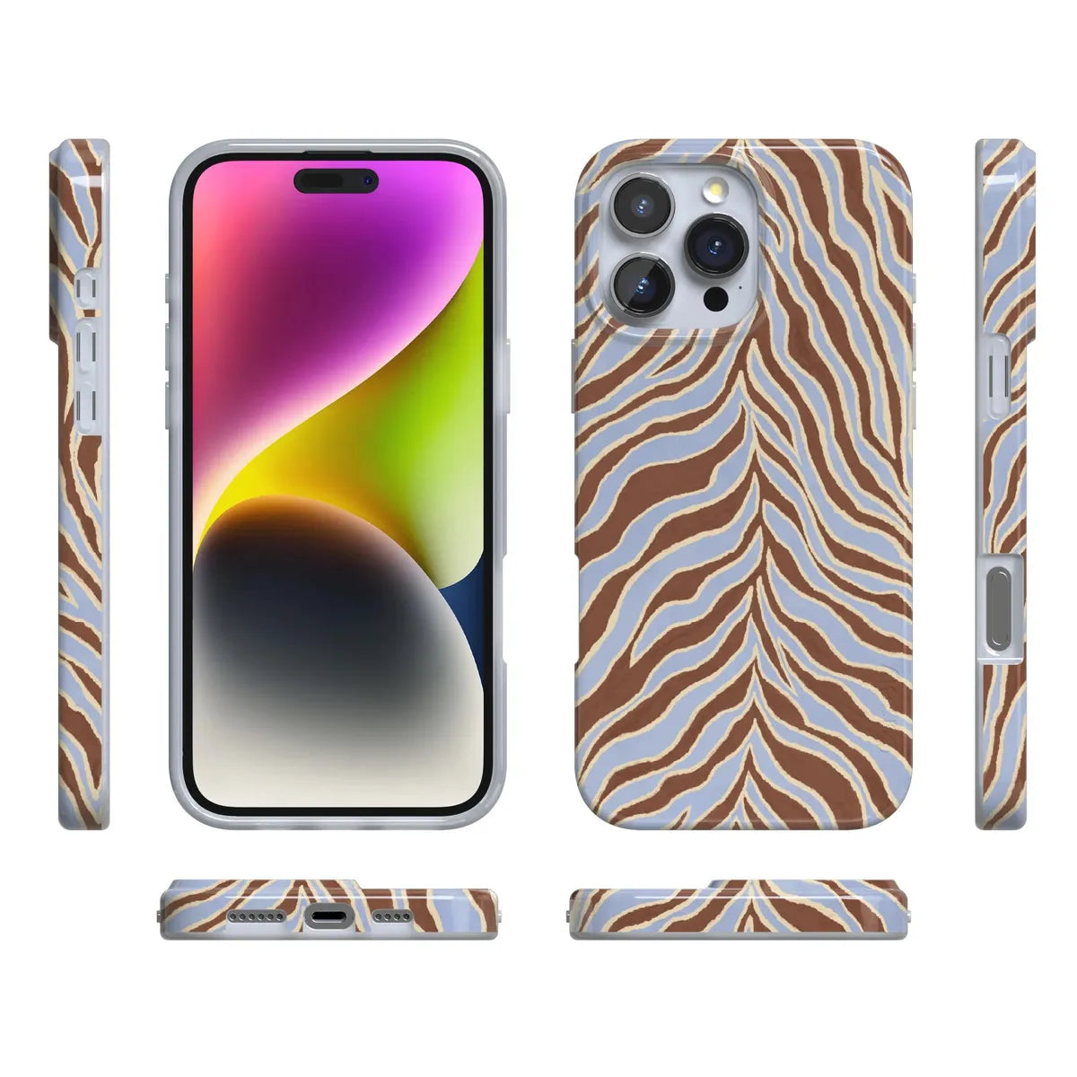 Untamed | Brown & Blue Zebra Case