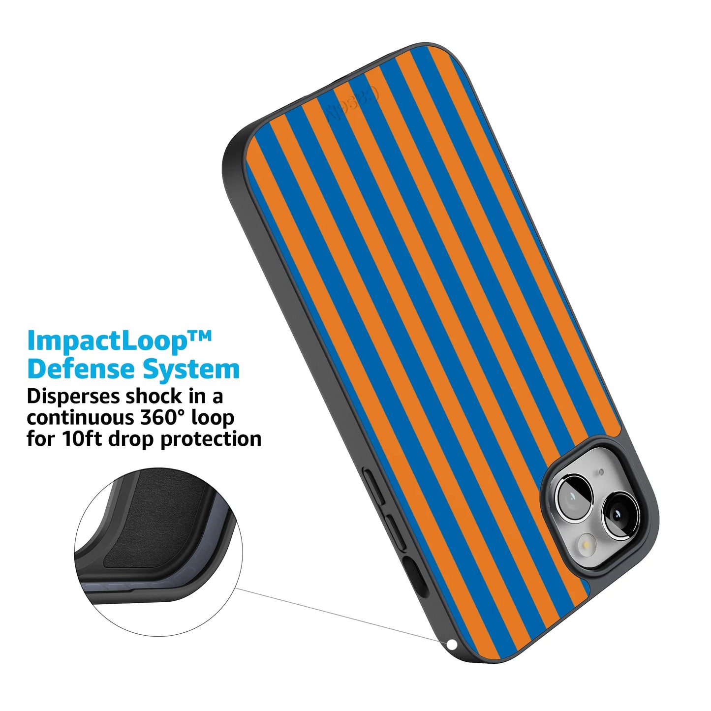 Go New York | Blue & Orange Stripes Case