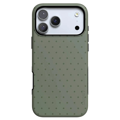 On the Dot | Olive Green Polka Dot Case - iPhone 17 Pro