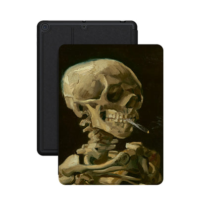 Van Gogh | Head of a Skeleton with a Burning Cigarette iPad Case - iPad 10.2" (7/8/9th Gen)