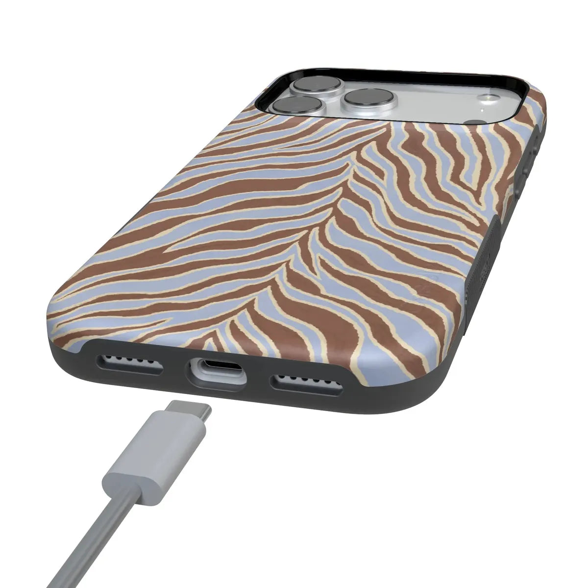 Untamed | Brown & Blue Zebra Case