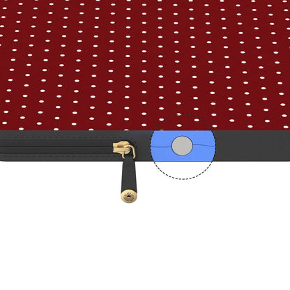 On the Dot | Maroon Polka Dot Laptop Case