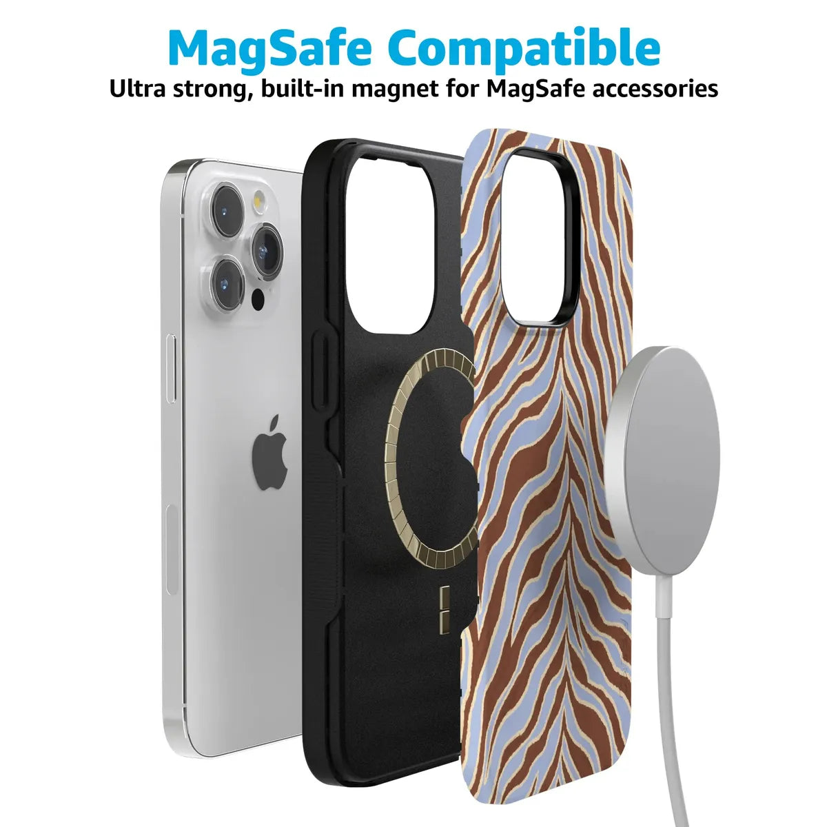 Untamed | Brown & Blue Zebra Case