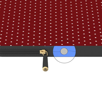On the Dot | Maroon Polka Dot Laptop Case