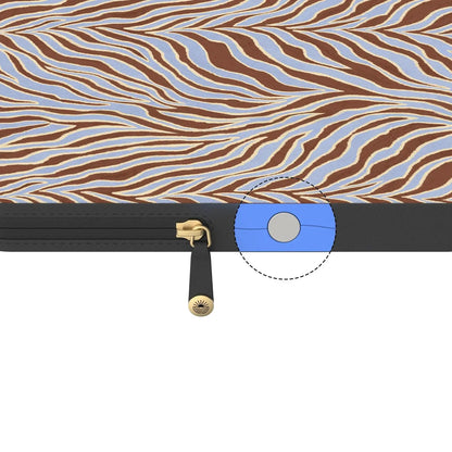 Untamed | Brown & Blue Zebra Laptop Case
