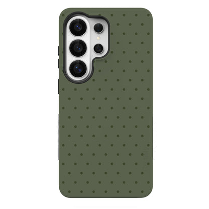 On the Dot | Olive Green Polka Dot Case - Galaxy S26 Ultra