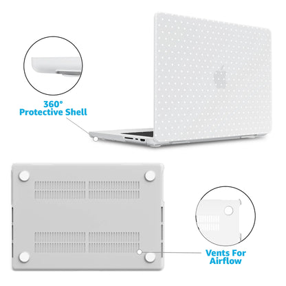 On the Dot | White Polka Dot Laptop Shell