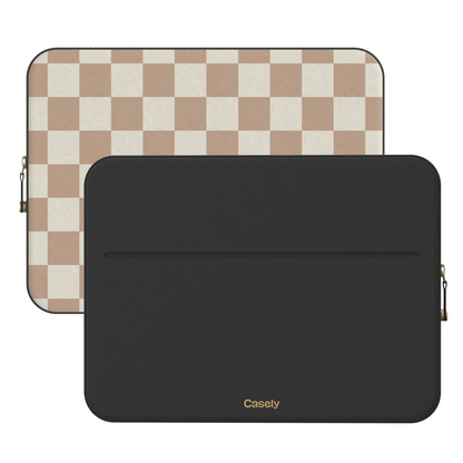Fit Check | Neutral Checkerboard Laptop Case
