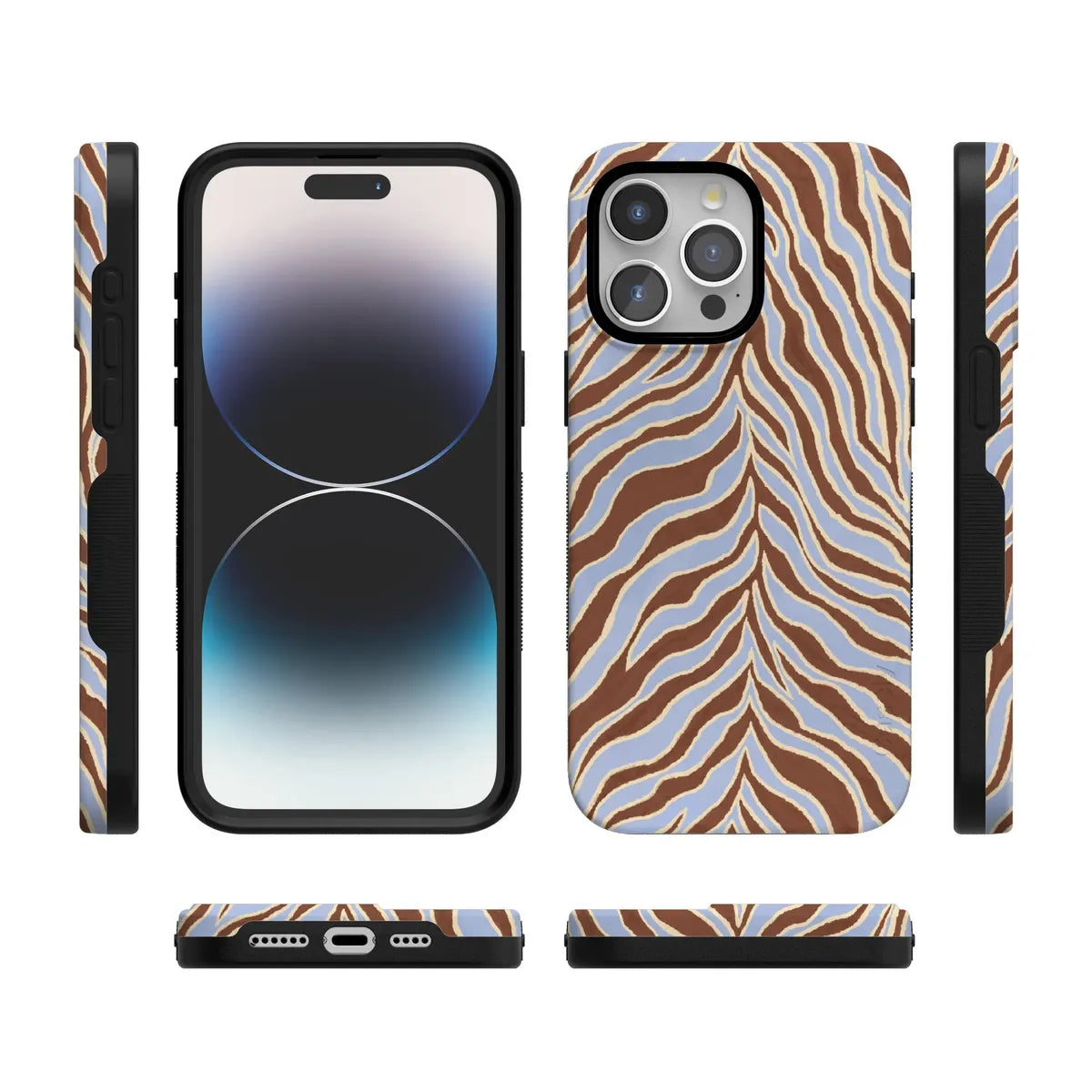 Untamed | Brown & Blue Zebra Case