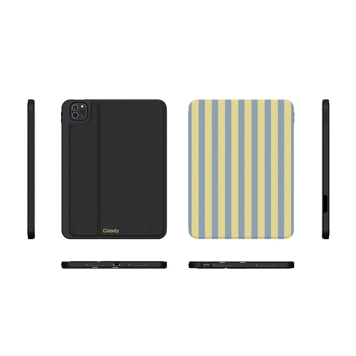 Coastline Stripes | Blue & Yellow iPad Case