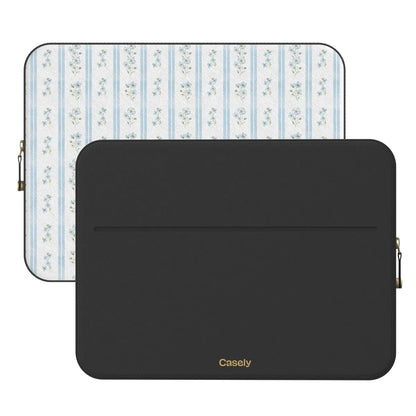 Cottage Stripe | Blue Floral Laptop Case