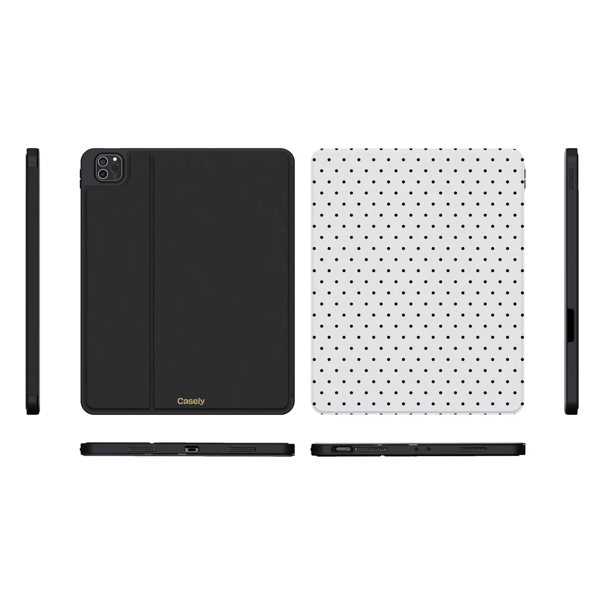 On the Dot | Black Polka Dot iPad Case