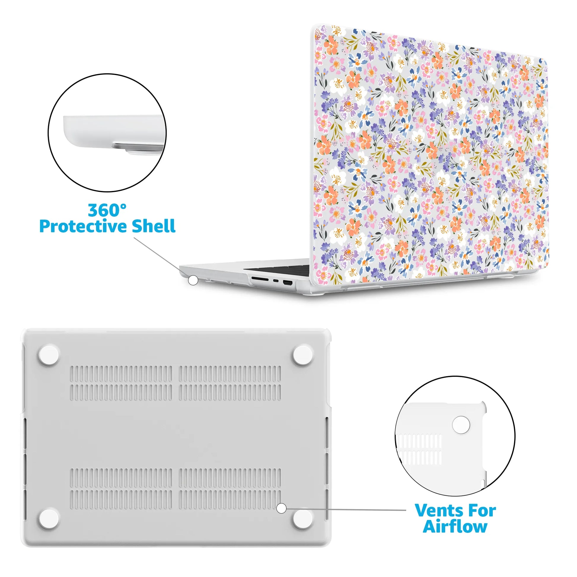 Poppy Meadows | Pastel Floral Laptop Shell
