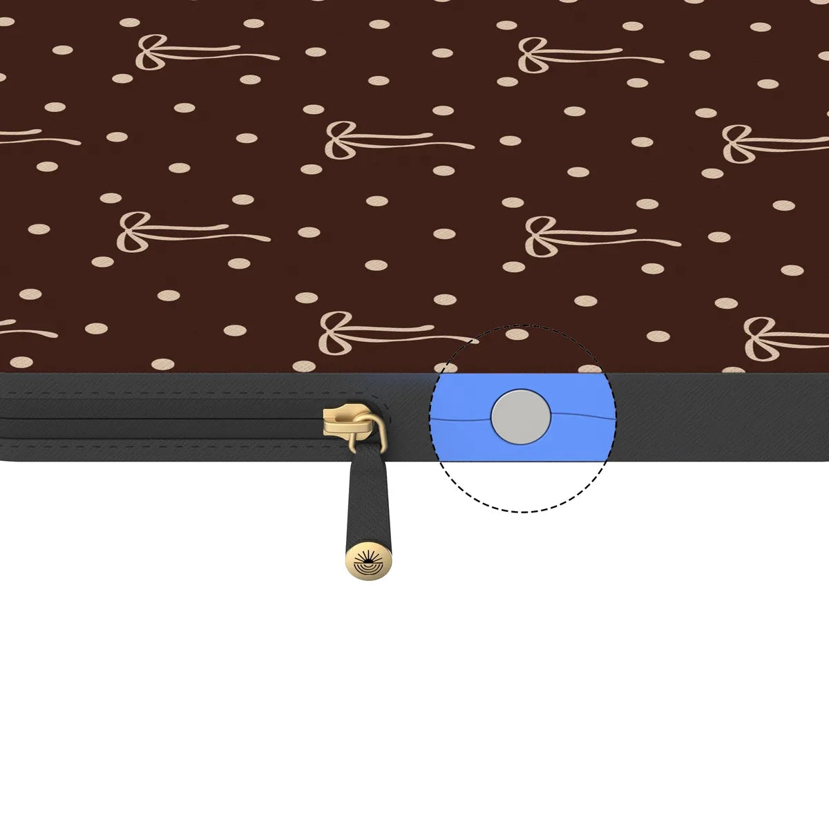Teddy Bows | Brown Polka Dot Laptop Case
