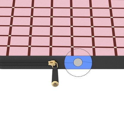 Uptown Gridlock | Pink Checkerboard Laptop Case