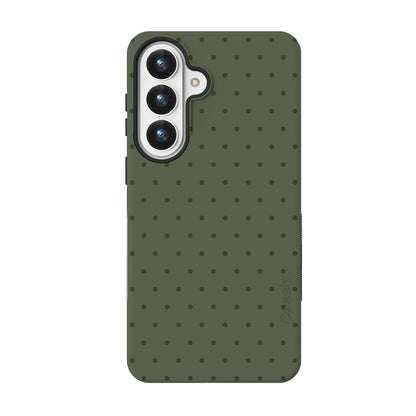 On the Dot | Olive Green Polka Dot Case - Galaxy S26 Plus