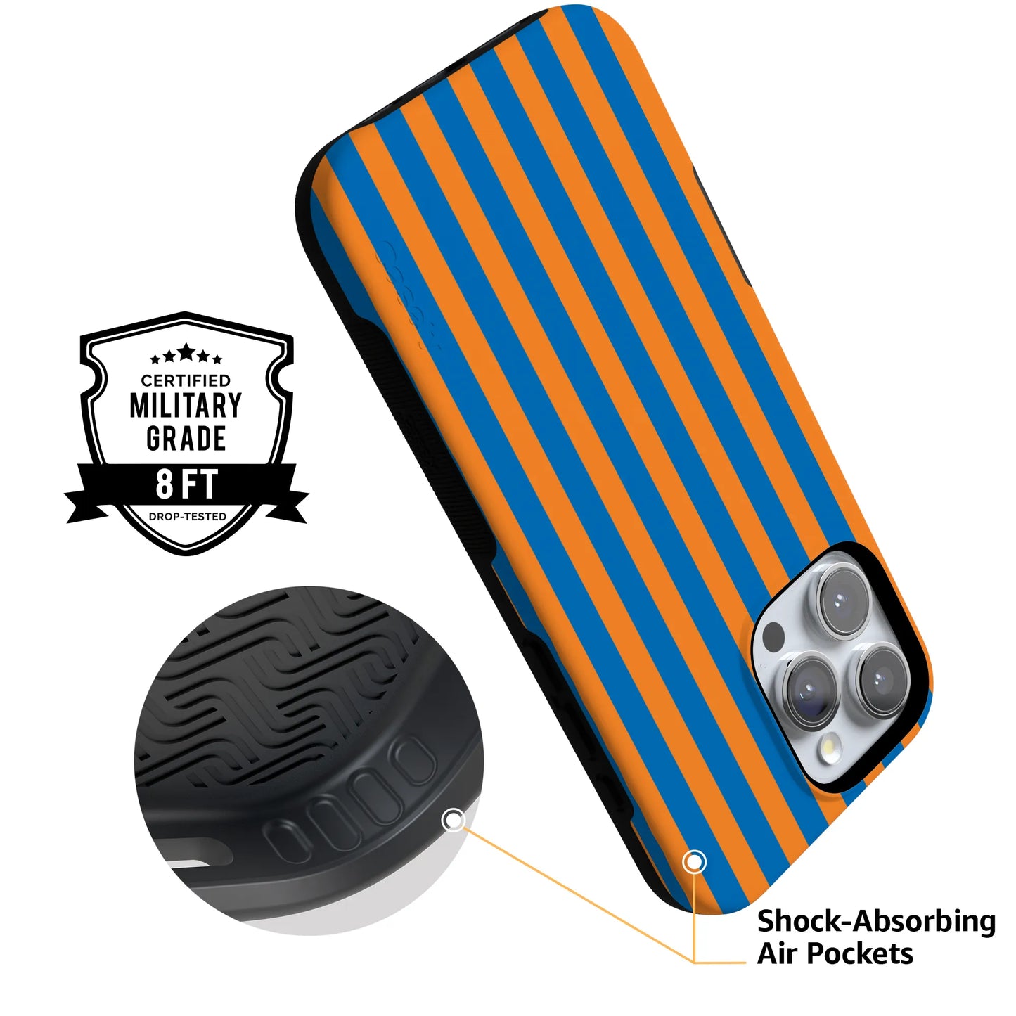 Go New York | Blue & Orange Stripes Case