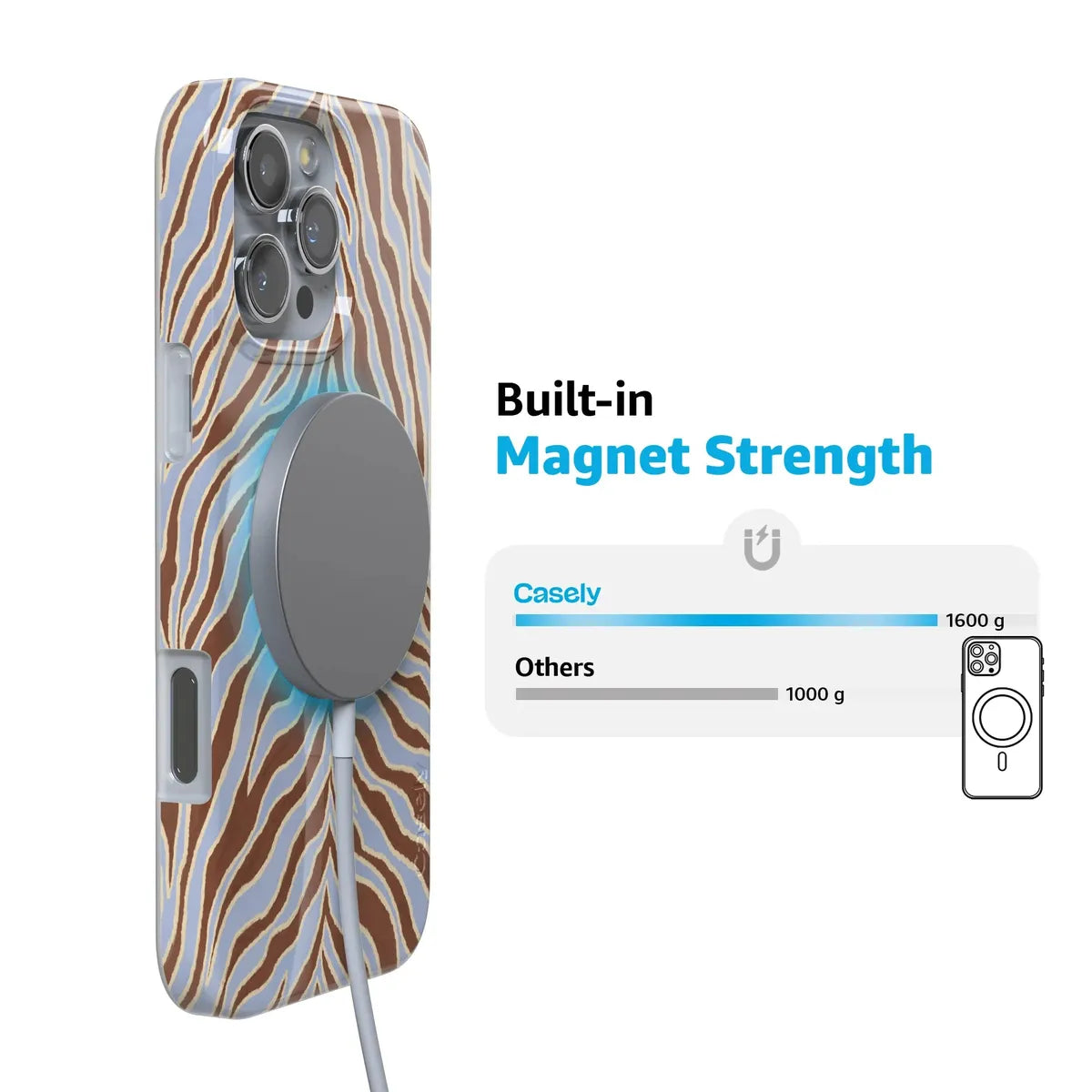 Untamed | Brown & Blue Zebra Case