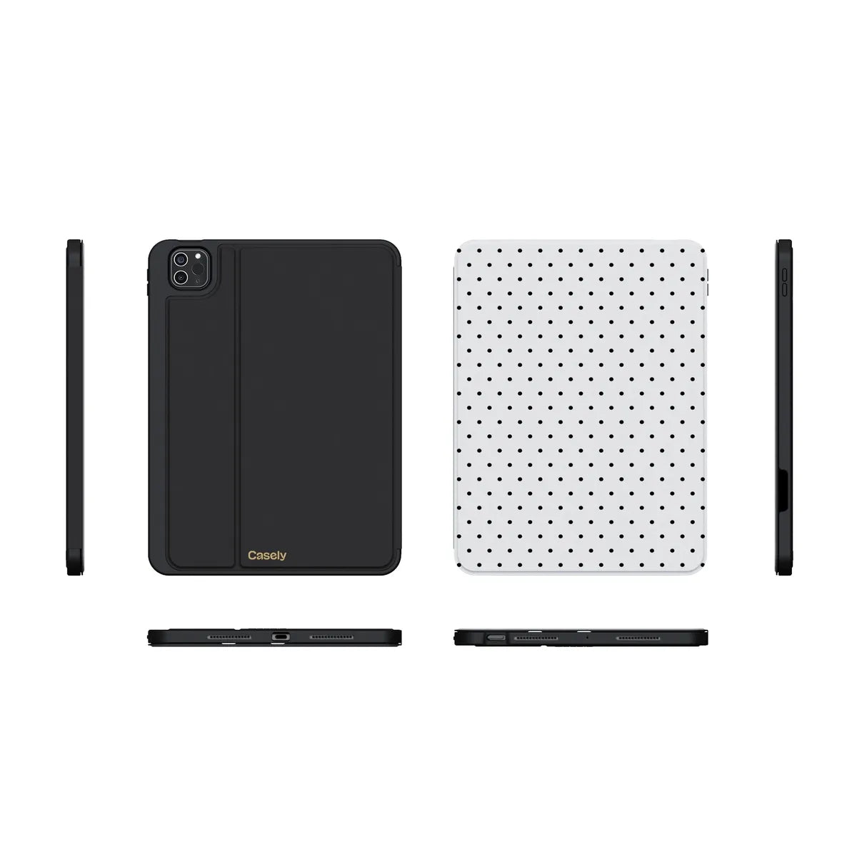 On the Dot | Black Polka Dot iPad Case