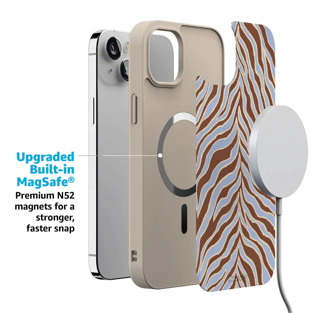 Untamed | Brown & Blue Zebra Case