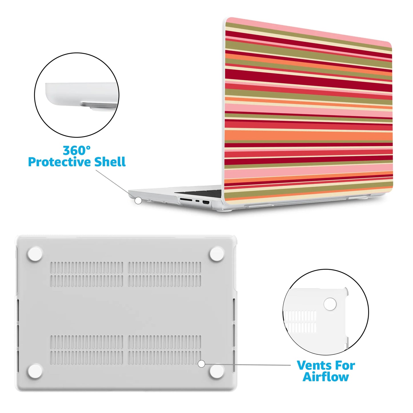 Citrus Stripes | Poolside Print Laptop Shell