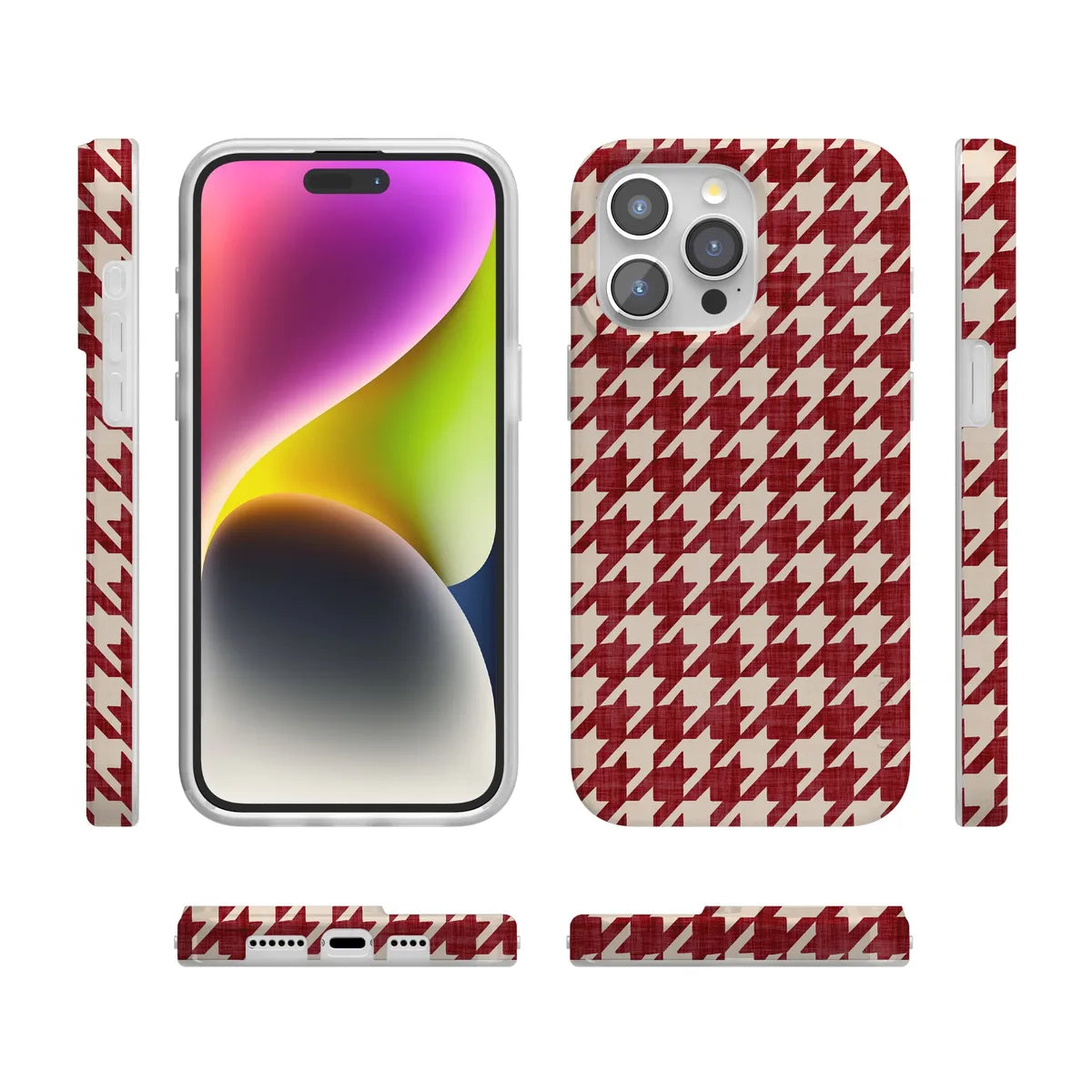 Scarlet Stitch | Red Houndstooth Case