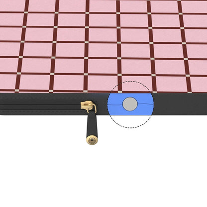 Uptown Gridlock | Pink Checkerboard Laptop Case